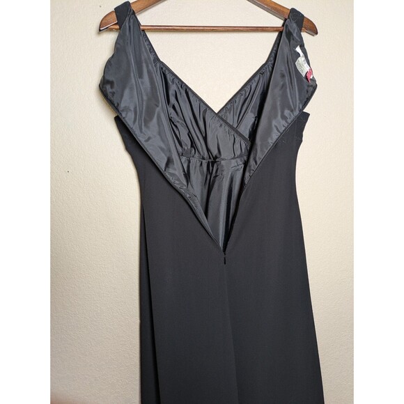 Black Sleeveless Chiffon Midi Dress Size 10 Goth Dark Fairy Romantic Evening LBD - Picture 6 of 7